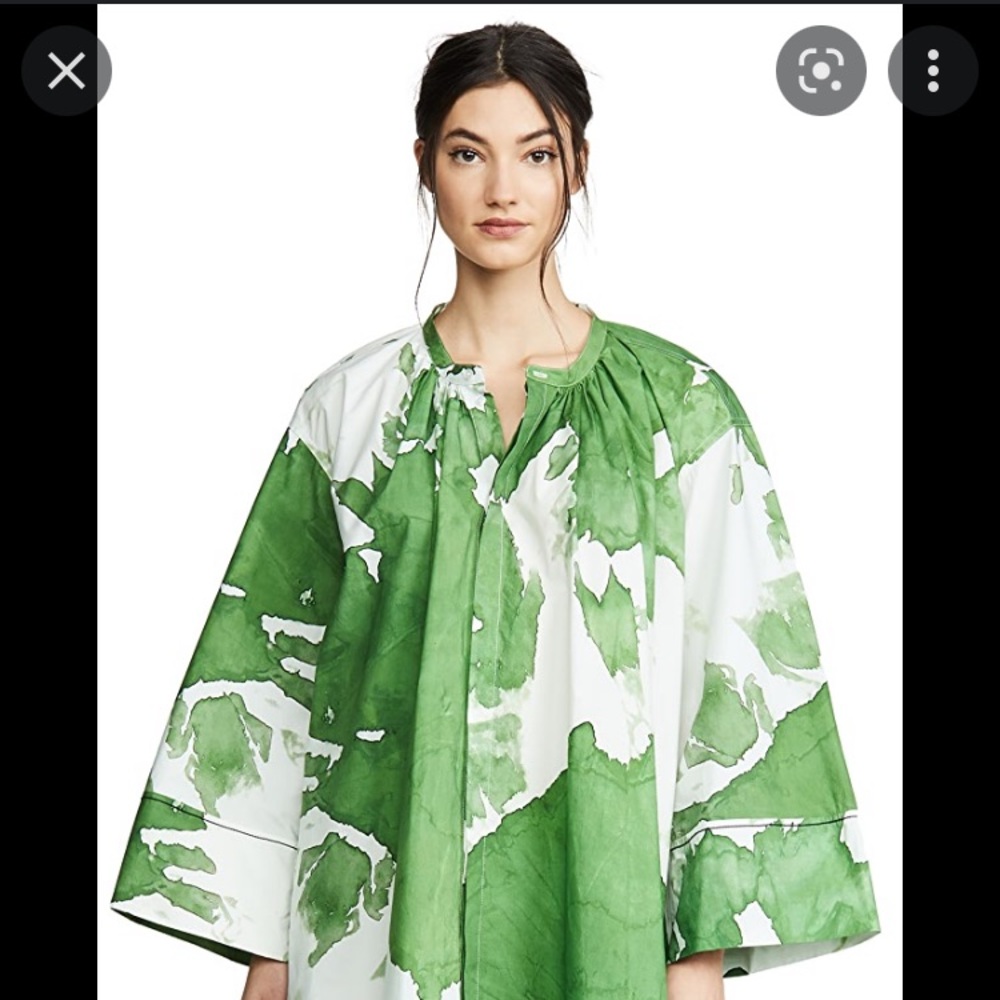 ISO, not for sale!  Bassike motley dress green floral oversized dress.